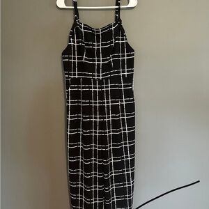 Elegant Black and White Checkered Jumpsuit